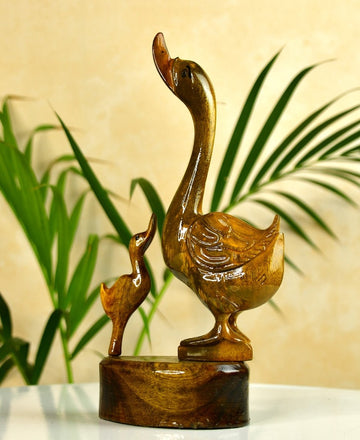 Sowpeace Wooden Duck Set: Artisan Home Decor Accent — alternate view