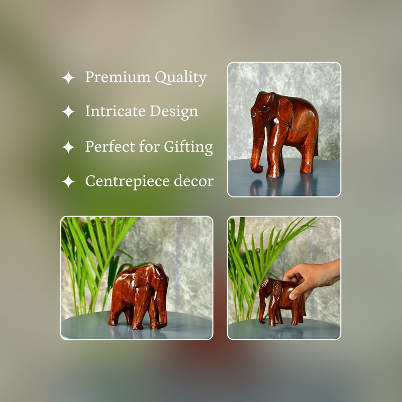 Sowpeace Wooden Elephant: Artisan Tabletop Decor Masterpiece – view 3