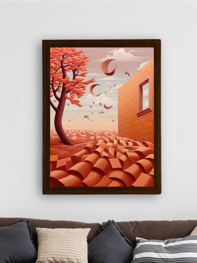 Sowpeace's Handcrafted 3D Autumn Windy Days Art – Premium Indian-Inspired Canvas Print for Stylish Home Decor – view 3