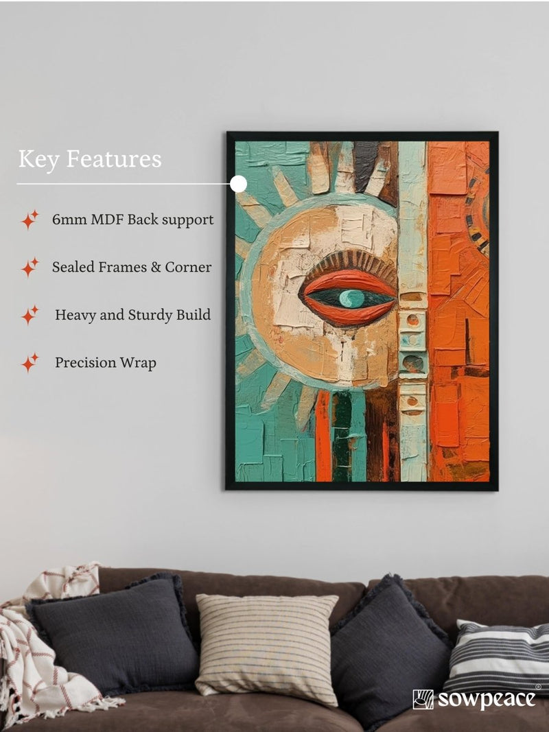 Sowpeace's Handcrafted Boho Sunny Day Abstract Art – Premium Indian-Inspired Canvas Print for Stylish Home Decoration – view 6
