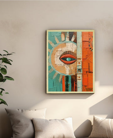 Sowpeace's Handcrafted Boho Sunny Day Abstract Art – Premium Indian-Inspired Canvas Print for Stylish Home Decoration — alternate view