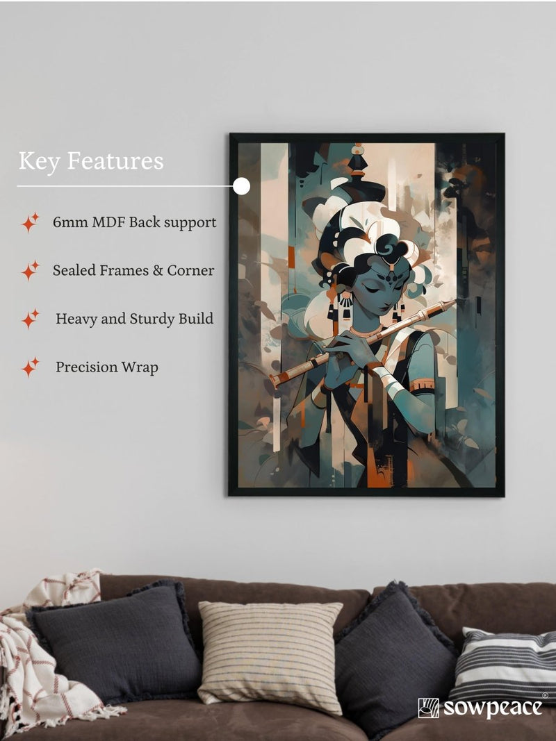 Sowpeace's Handcrafted Lord Krishna Abstract Wall Art – view 6
