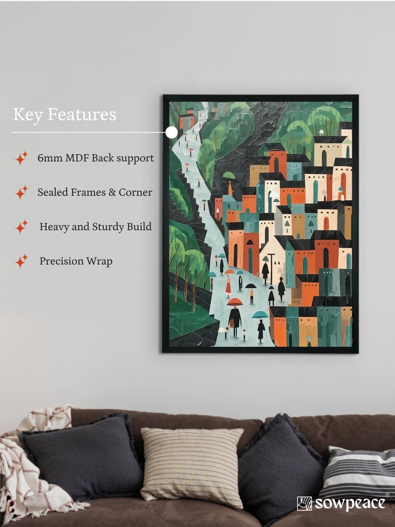 Sowpeace's Handcrafted Nordic Rainy Day Hills Canvas Art – Premium Indian-Inspired Wall Print for Elegant Modern Home Decor – view 6