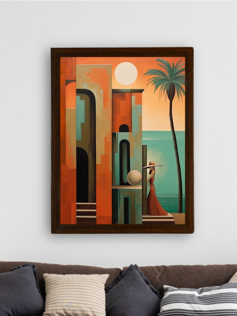 Sowpeace's Handcrafted Premium Boho Sunny Day Art with Frame – Indian-Inspired Canvas Print for Modern and Artistic Home Decor – view 3
