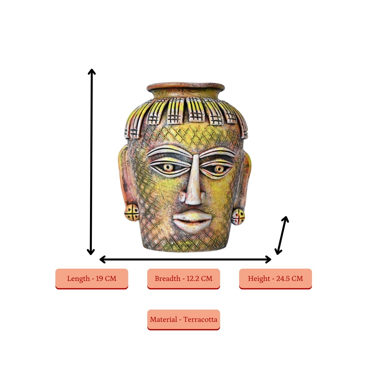 Sowpeace's Majestic Masculinity: Big Male Vase - terracotta tabletop - Sowpeace - Flower Vase - Terracotta