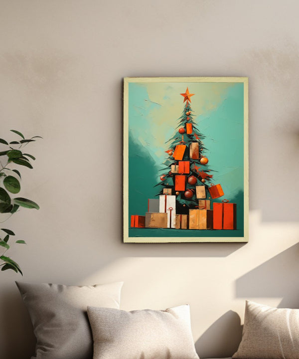 Sowpeace Joy: Handcrafted Tree of Hope Canvas Print – Premium Indian-Inspired Art for Elegant Holiday Decor — image 4