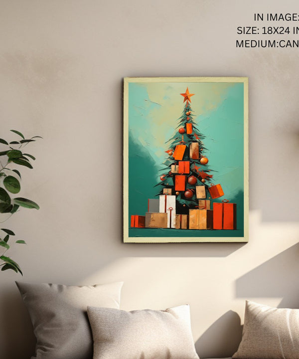 Sowpeace Joy: Handcrafted Tree of Hope Canvas Print – Premium Indian-Inspired Art for Elegant Holiday Decor — image 5