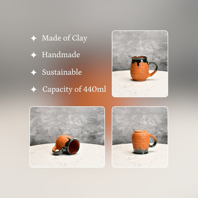 Terracotta Coffee Mug: Artful Fusion for Home and Kitchen – view 3