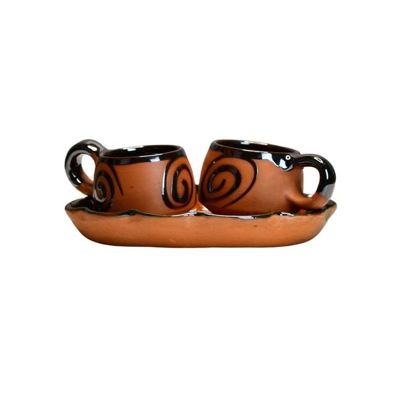 Terracotta Floral Cup Set: Artistic Home Decor and Kitchenware – view 8
