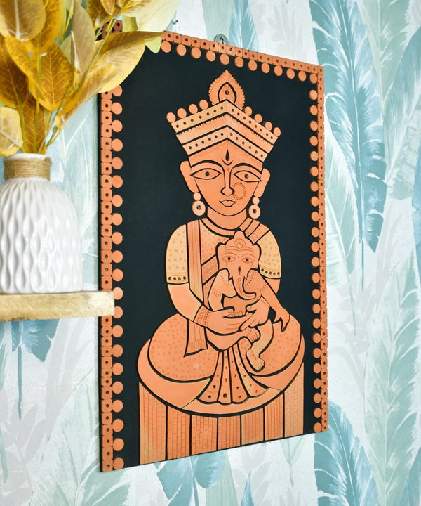 Terracotta Ganesh Janani: Artisan Wall Decor for Home Bliss — main view