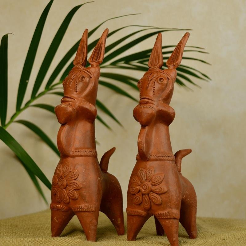 Terracotta Horse: Artisan-Made Tabletop Home Decor Accent – view 2