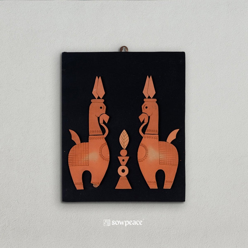 Terracotta Horse Wall Art: Artisan Home Decor – view 1