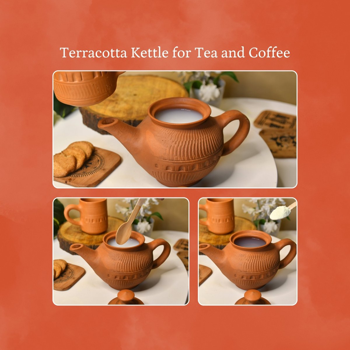 Terracotta Kettle: Artisan Charm for Home and Kitchen - Utensils - Sowpeace - kettles - Kitchen ware