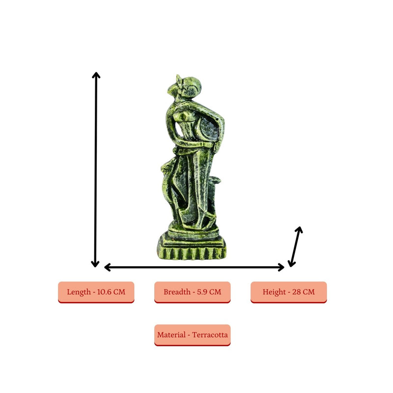Terracotta Lady with Deer: Artisan Tabletop Home Decor – view 4
