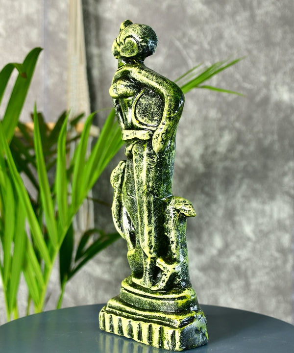 Terracotta Lady with Deer: Artisan Tabletop Home Decor — main view