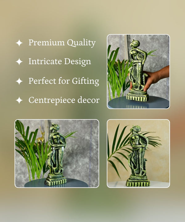 Terracotta Lady with Deer: Artisan Tabletop Home Decor — image 3