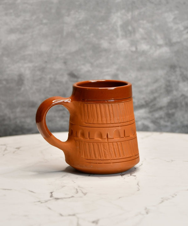 Terracotta Plain Coffee Mug Curved — main view