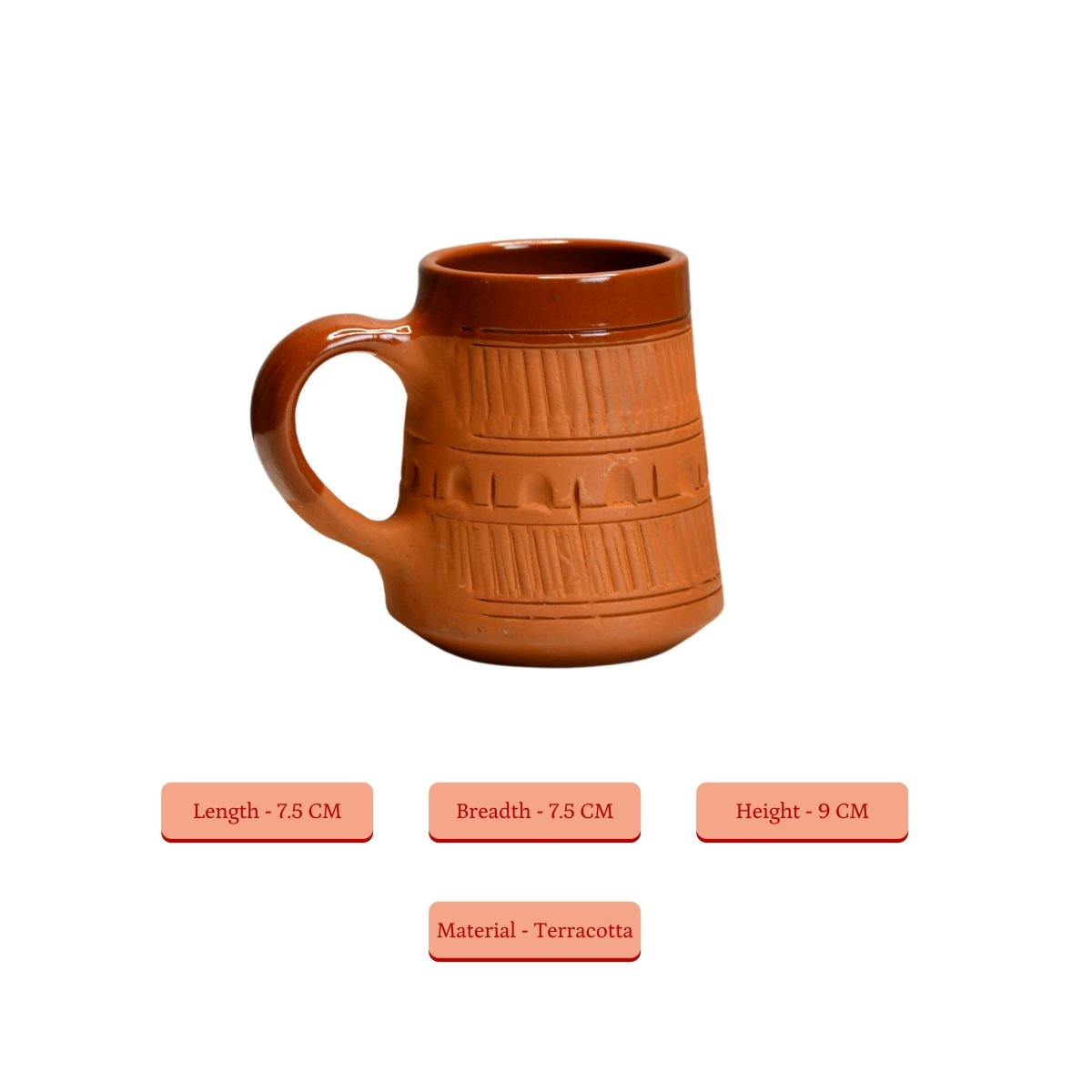 Terracotta Plain Coffee Mug Curved - Sowpeace - New Arrivals - Terracotta Coffee mug
