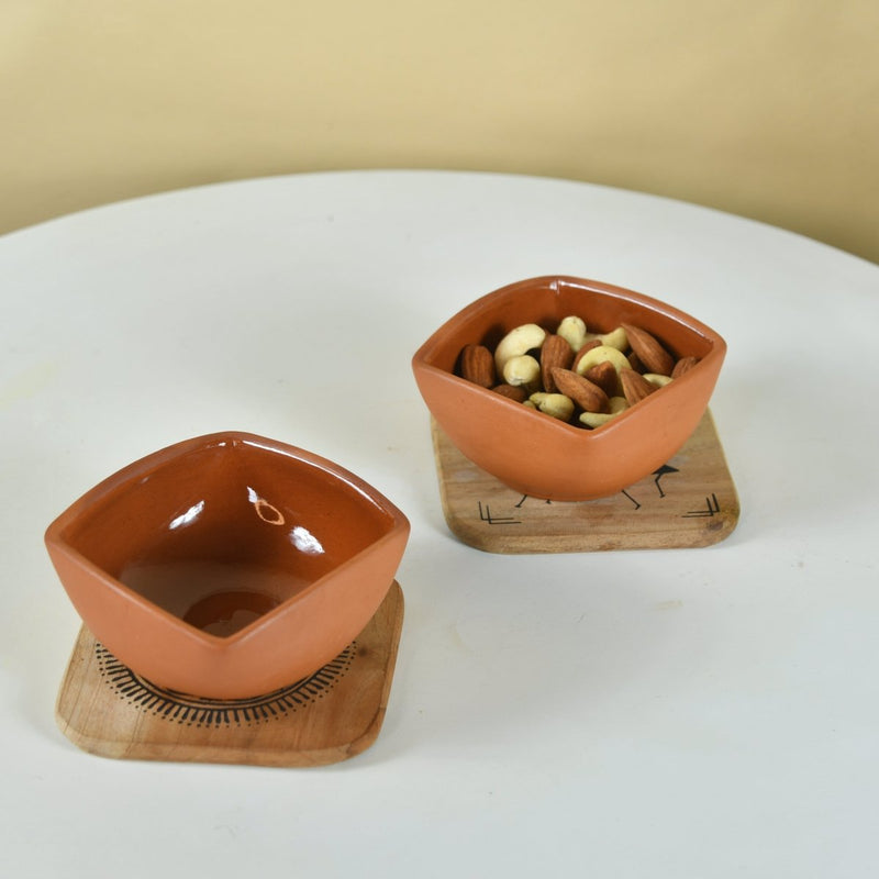 Terracotta Square Serving Bowl: Artistic Kitchen Elegance – view 7
