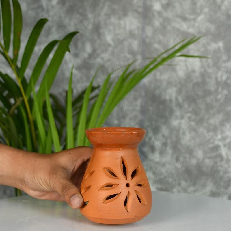 Terracotta Triangle Large Diffuser: Artisan-Made Tabletop Home Decor – view 4