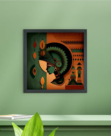 Sowpeace's Handcrafted Rajasthani Fusion Wall Art – Seagreen, Terracotta, Earth Black, Set of 3 Premium Decor — alternate view