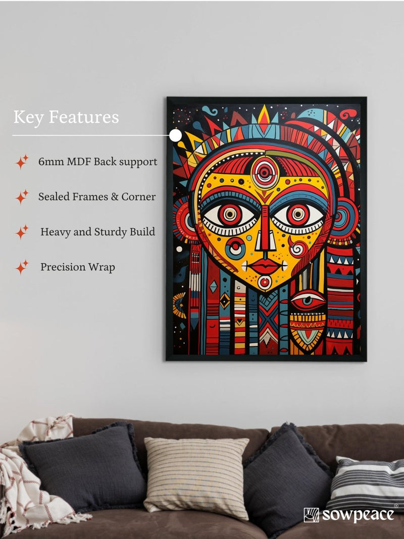 Unveiling Inner Worlds: Sowpeace Handcrafted Canvas – Premium Indian-Inspired Art for Modern and Stylish Home Decoration – view 6
