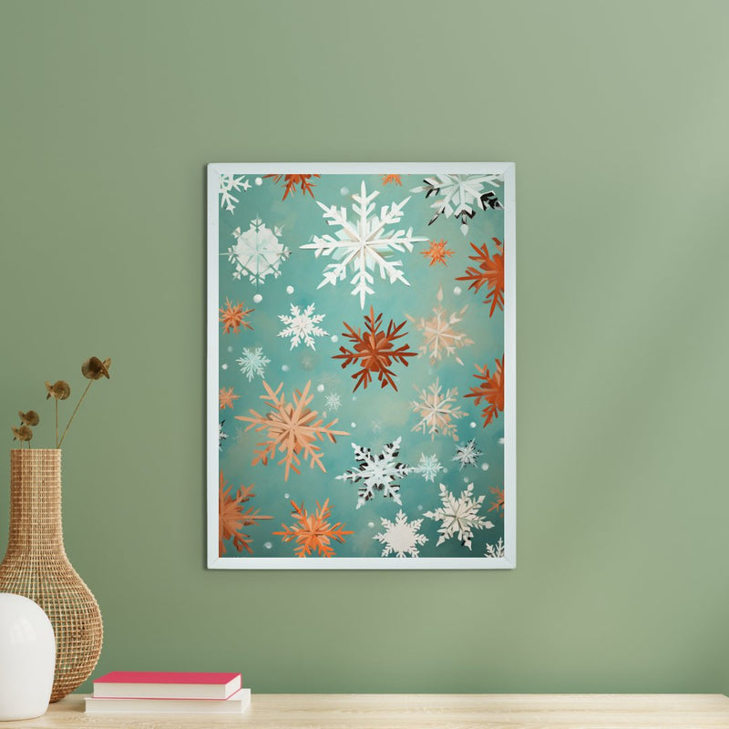 Sowpeace's Silent Snowfall: Premium Abstract Wall Prints – Handcrafted Indian-Inspired Art for Peaceful and Elegant Winter Decor – view 1