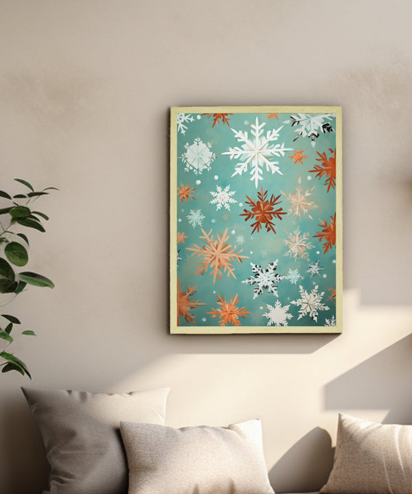 Sowpeace's Silent Snowfall: Premium Abstract Wall Prints – Handcrafted Indian-Inspired Art for Peaceful and Elegant Winter Decor — image 4