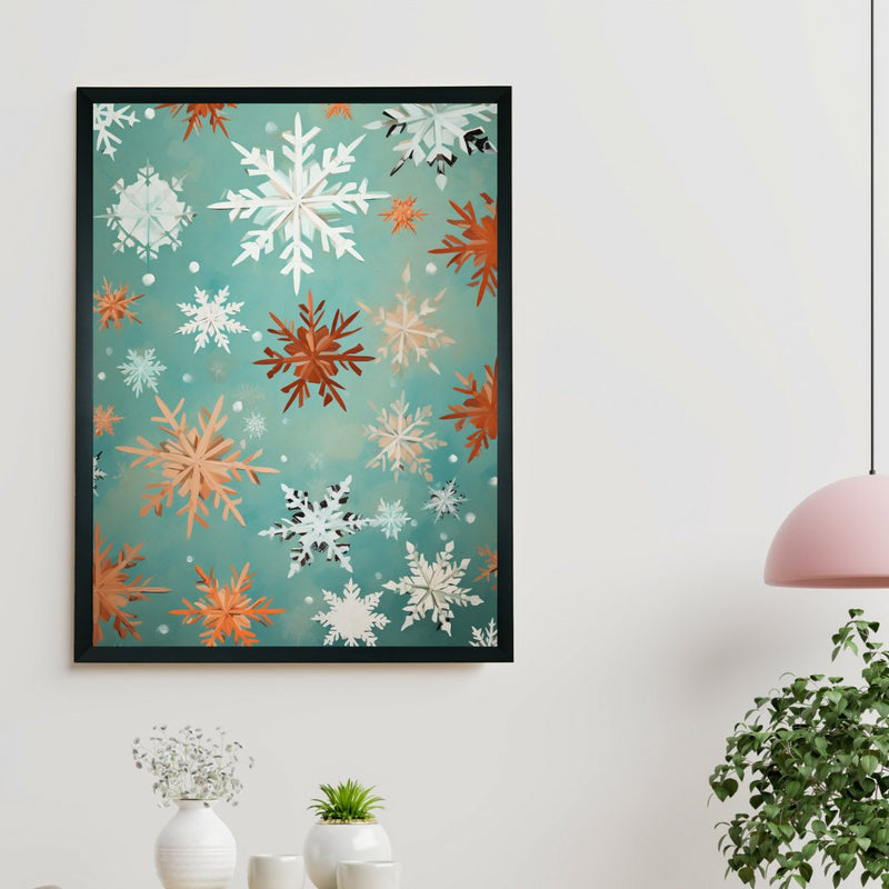 Sowpeace's Silent Snowfall: Premium Abstract Wall Prints – Handcrafted Indian-Inspired Art for Peaceful and Elegant Winter Decor – view 2