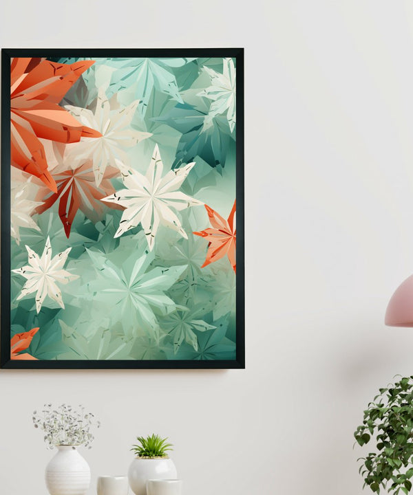 Frozen Fractals: Sowpeace's Premium Dense Winter Canvas Art – Handcrafted Indian-Inspired Prints for Elegant Winter Home Decoration — image 2
