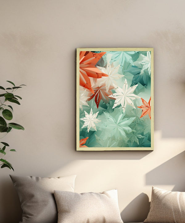 Frozen Fractals: Sowpeace's Premium Dense Winter Canvas Art – Handcrafted Indian-Inspired Prints for Elegant Winter Home Decoration — image 4