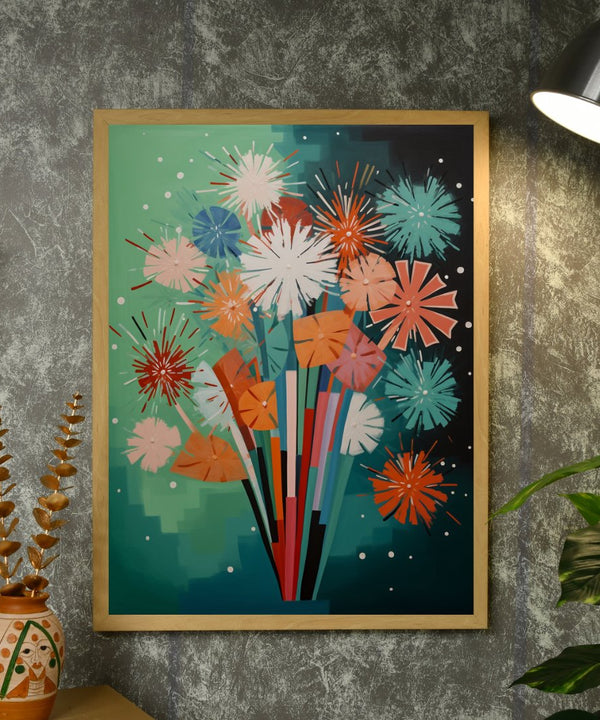 Sowpeace: Winter Sticks – Handcrafted Abstract Nature Canvas Art – Premium Indian-Inspired Winter Wall Decor — image 4