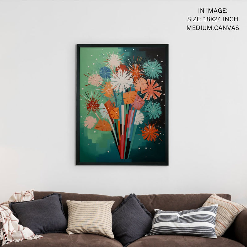 Sowpeace: Winter Sticks – Handcrafted Abstract Nature Canvas Art – Premium Indian-Inspired Winter Wall Decor – view 5
