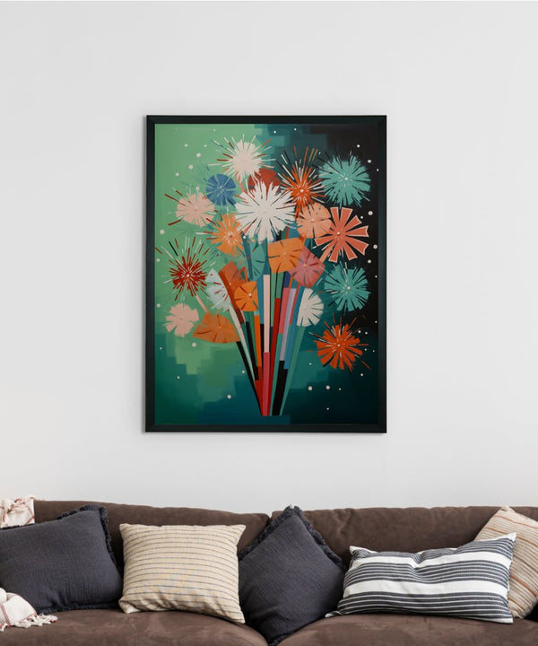 Sowpeace: Winter Sticks – Handcrafted Abstract Nature Canvas Art – Premium Indian-Inspired Winter Wall Decor — image 2