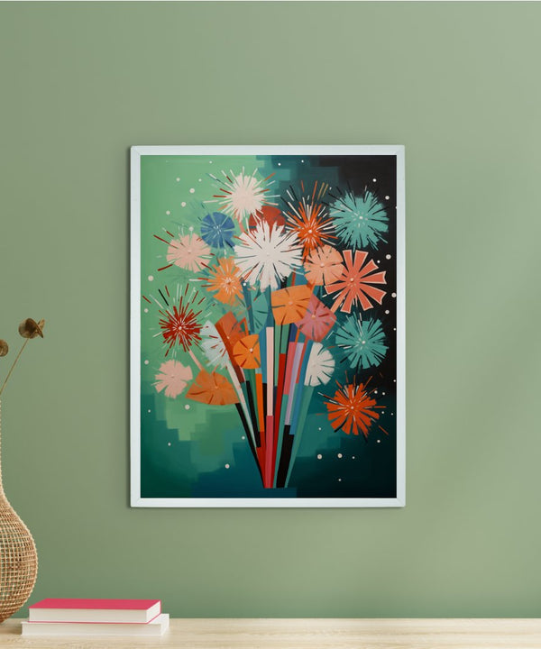 Sowpeace: Winter Sticks – Handcrafted Abstract Nature Canvas Art – Premium Indian-Inspired Winter Wall Decor — main view