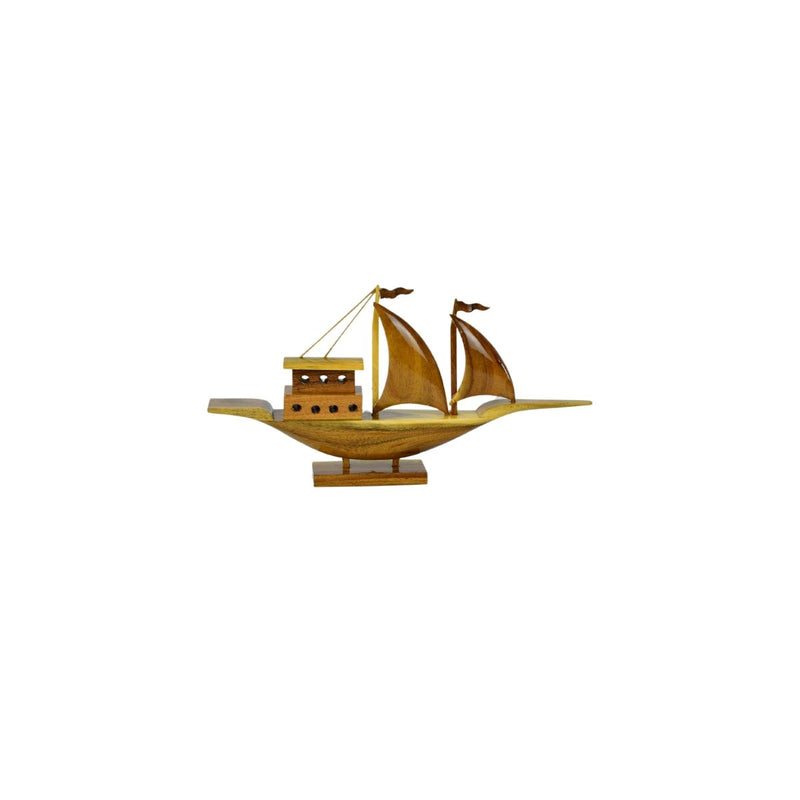 Wooden House Boat: Artisan-Crafted Tabletop Elegance – view 7