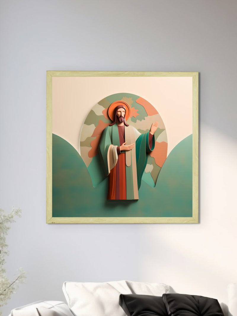 Words of Hope: Sowpeace's Premium Jesus Wall Art Canvas – Handcrafted Indian-Inspired Art for Stylish and Faithful Home Decor – view 4