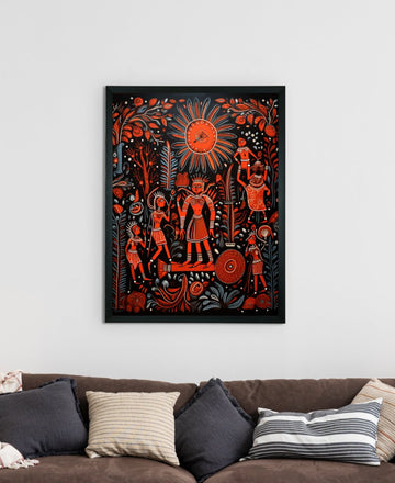 Sunny Soulmates: Sowpeace Handcrafted Family Love Canvas – Premium Indian-Inspired Art for Stylish Home Interiors — alternate view