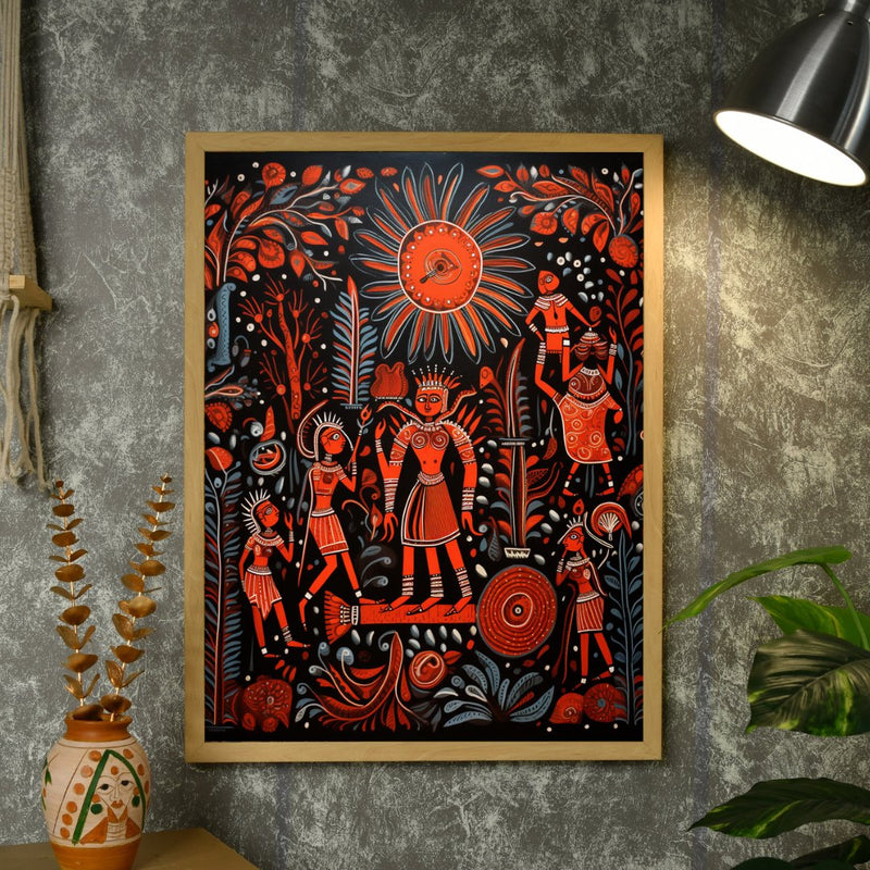 Sunny Soulmates: Sowpeace Handcrafted Family Love Canvas – Premium Indian-Inspired Art for Stylish Home Interiors – view 4