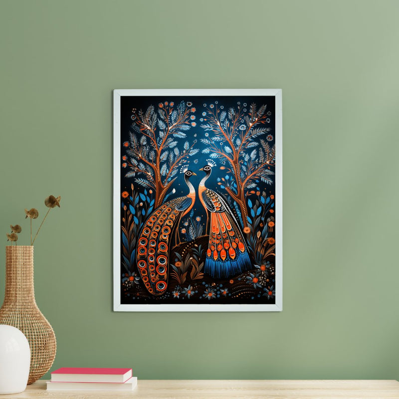 Unveil Majesty: Sowpeace Handcrafted Peacock Wall Art – Premium Indian-Inspired Canvas Print for Modern Home Decoration – view 1