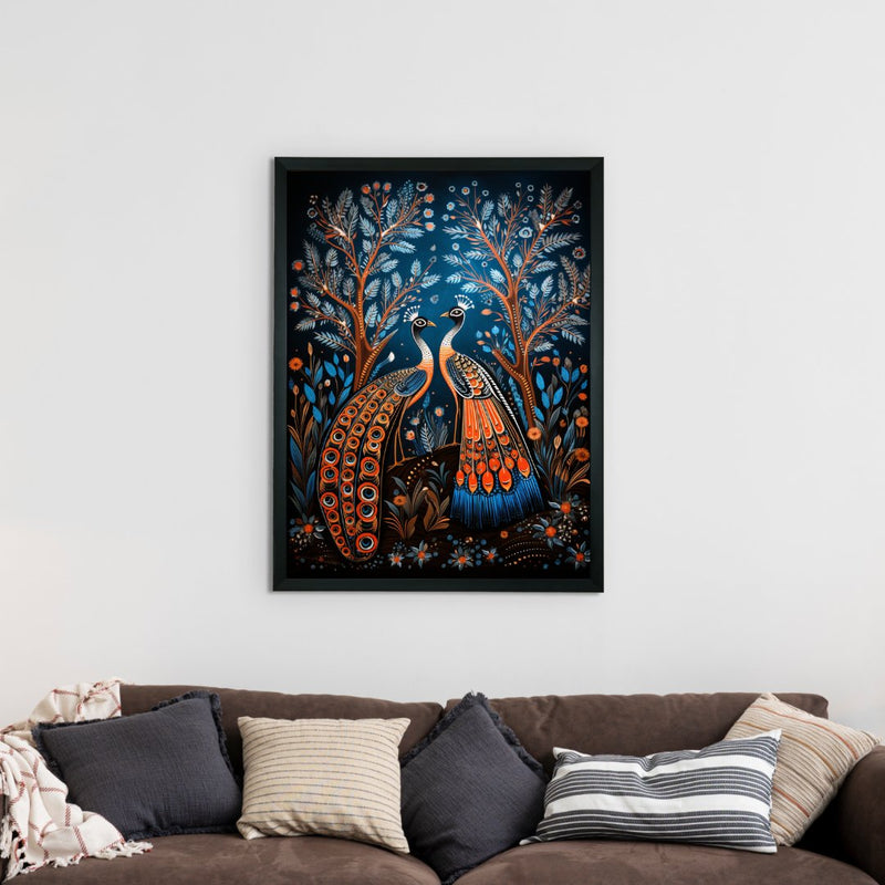 Unveil Majesty: Sowpeace Handcrafted Peacock Wall Art – Premium Indian-Inspired Canvas Print for Modern Home Decoration – view 2