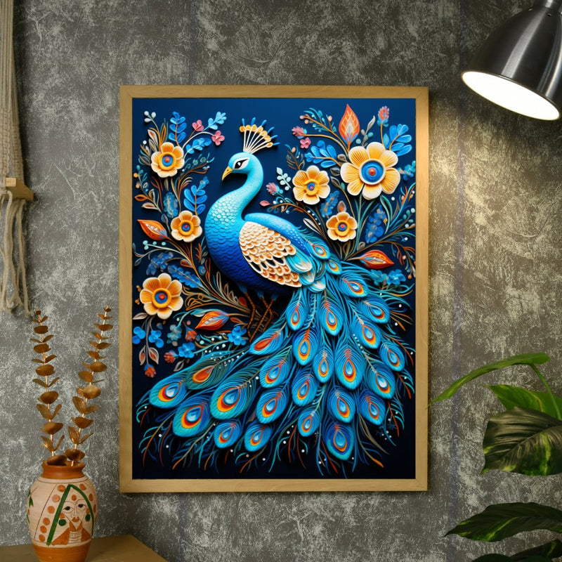 Sowpeace Serenity: Handcrafted Peacock Blooms Tranquility – Premium Canvas Art for Elegant and Peaceful Home Decor – view 4