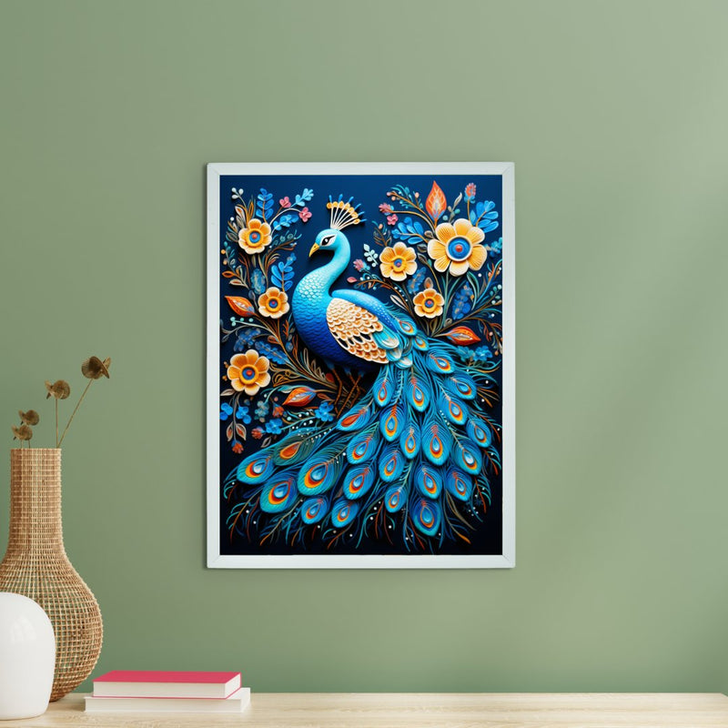Sowpeace Serenity: Handcrafted Peacock Blooms Tranquility – Premium Canvas Art for Elegant and Peaceful Home Decor – view 1