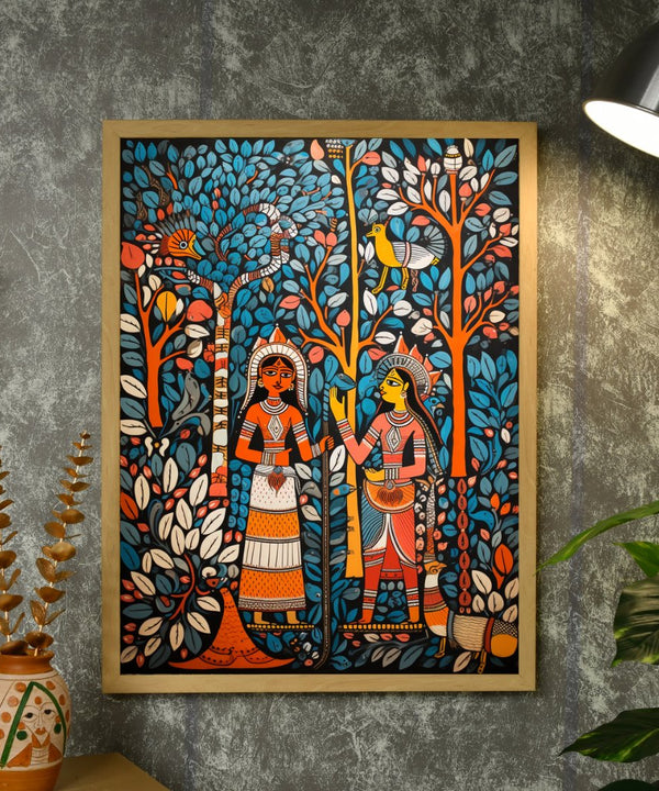 Sowpeace: Women & Trees Handcrafted Art – Premium Indian-Inspired Canvas Print for Elegant Home Decoration — image 4