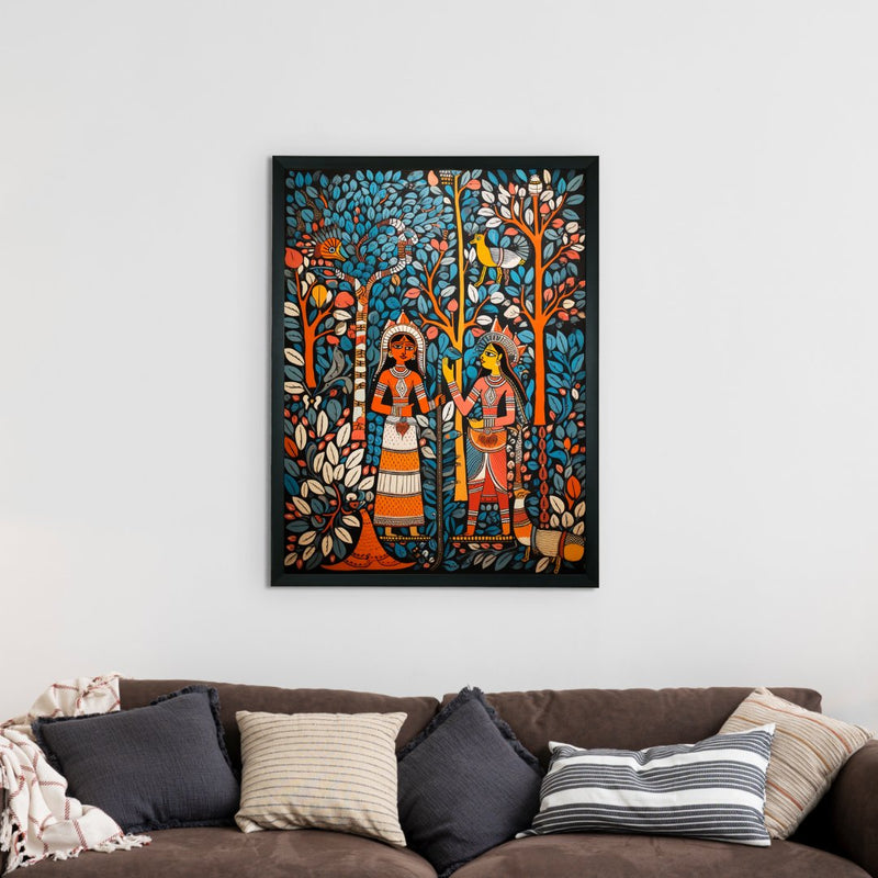 Sowpeace: Women & Trees Handcrafted Art – Premium Indian-Inspired Canvas Print for Elegant Home Decoration – view 2