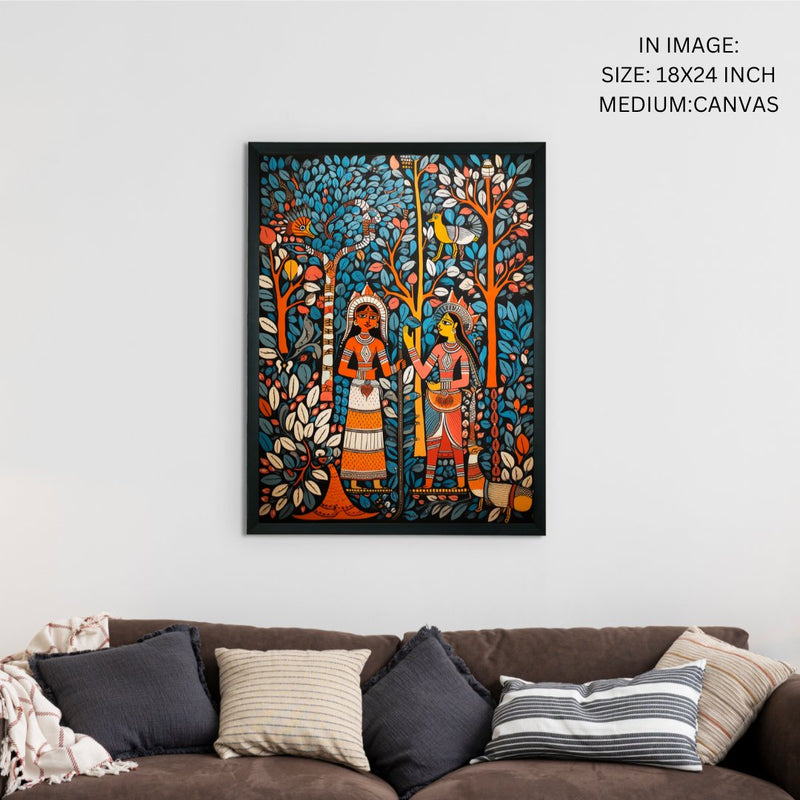 Sowpeace: Women & Trees Handcrafted Art – Premium Indian-Inspired Canvas Print for Elegant Home Decoration – view 5