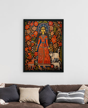 Blooming Soul: Sowpeace Handcrafted Abstract Canvas – Premium Indian-Inspired Art for Stylish and Contemporary Decor — alternate view