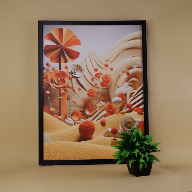 Sowpeace's Handcrafted 3D Autumn Abstract Wall Art – Premium Set of 2, Indian-Inspired Canvas Home Decor – view 6