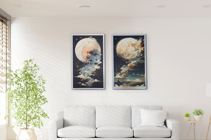 Moonlight Tall: Artisan Canvas Wall Decor for Home Ambiance – view 1