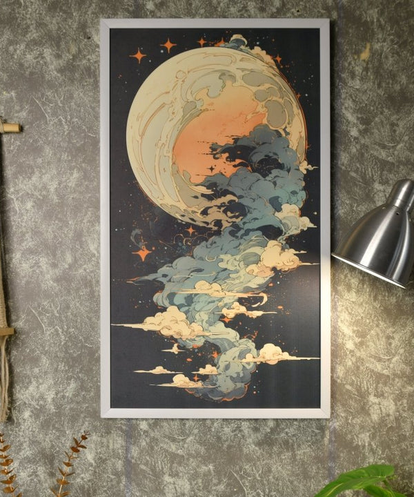 Moonlight Tall: Artisan Canvas Wall Decor for Home Ambiance — image 3